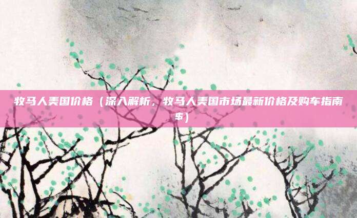 牧马人美国价格(深入解析,牧马人美国市场最新价格及购车指南 $)