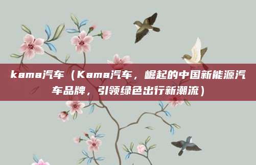kama汽车（Kama汽车，崛起的中国新能源汽车品牌，引领绿色出行新潮流）