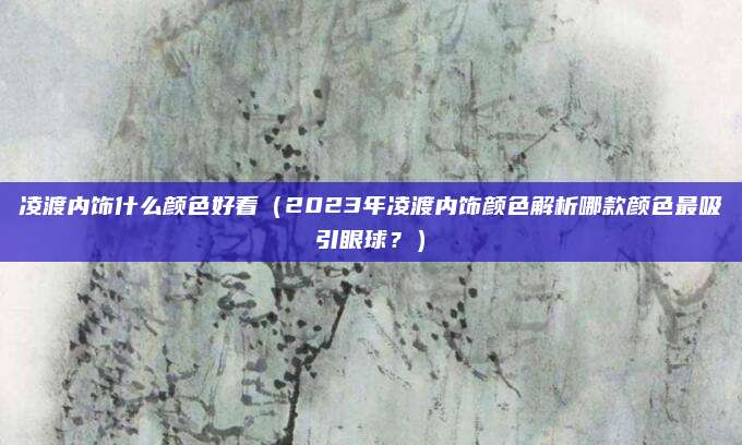 凌渡内饰什么颜色好看（2023年凌渡内饰颜色解析哪款颜色最吸引眼球？）