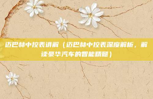 迈巴赫中控表讲解（迈巴赫中控表深度解析，解读豪华汽车的智能精髓）