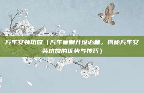 汽车安装功放（汽车音响升级必备，揭秘汽车安装功放的优势与技巧）