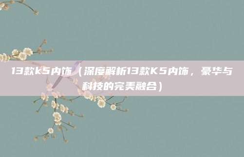13款k5内饰(深度解析13款K5内饰,豪华与科技的完美融合)