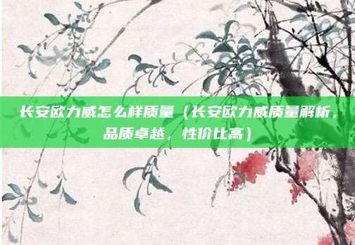 长安欧力威怎么样质量（长安欧力威质量解析，品质卓越，性价比高）