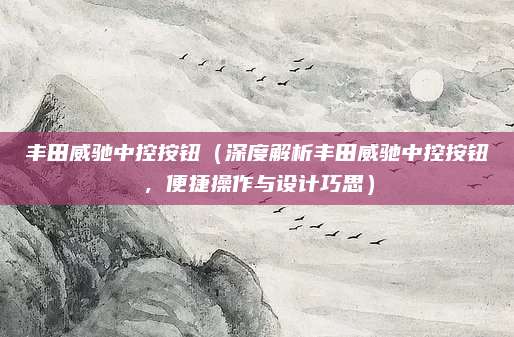 丰田威驰中控按钮（深度解析丰田威驰中控按钮，便捷操作与设计巧思）