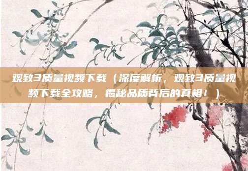 观致3质量视频下载(深度解析,观致3质量视频下载全攻略,揭秘品质背后的真相!)