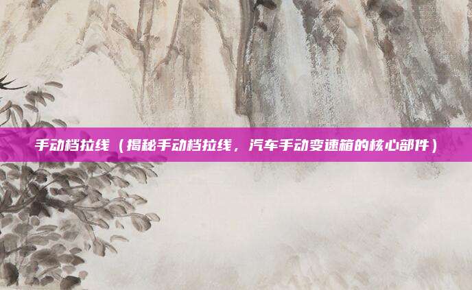 手动档拉线(揭秘手动档拉线,汽车手动变速箱的核心部件)