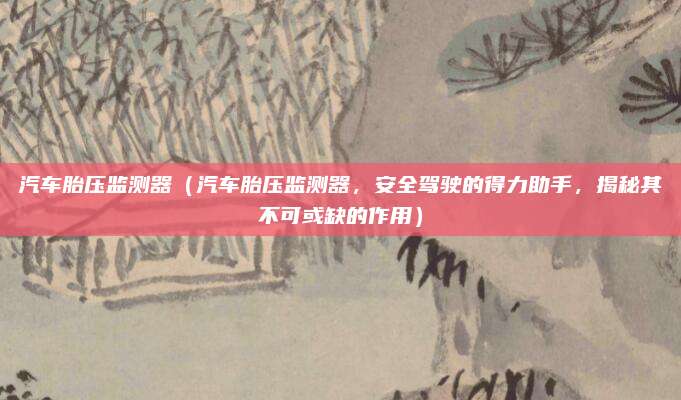 汽车胎压监测器(汽车胎压监测器,安全驾驶的得力助手,揭秘其不可或缺的作用)