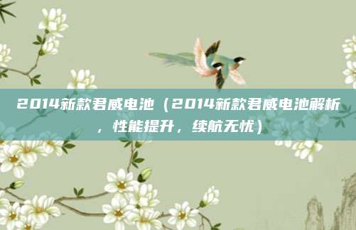 2014新款君威电池（2014新款君威电池解析，性能提升，续航无忧）
