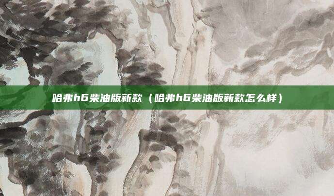 哈弗h6柴油版新款（哈弗h6柴油版新款怎么样）