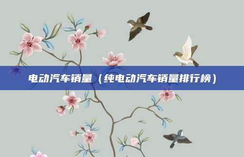 电动汽车销量(纯电动汽车销量排行榜)