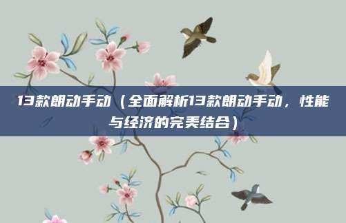 13款朗动手动(全面解析13款朗动手动,性能与经济的完美结合)