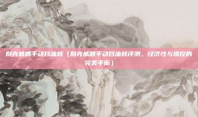 别克威朗手动挡油耗(别克威朗手动挡油耗评测,经济性与操控的完美平衡)