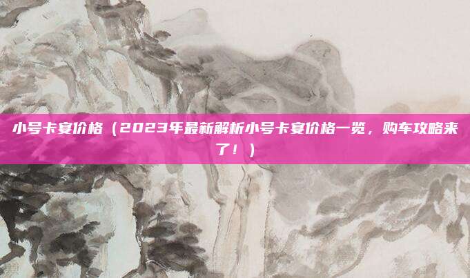 小号卡宴价格(2023年最新解析小号卡宴价格一览,购车攻略来了!)