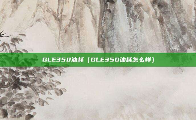 GLE350油耗(GLE350油耗怎么样)