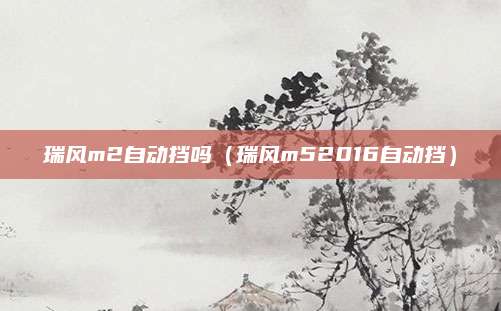 瑞风m2自动挡吗（瑞风m52016自动挡）