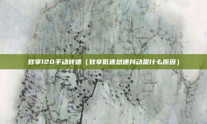 致享120手动转速(致享低速怠速抖动是什么原因)