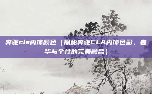 奔驰cla内饰颜色(探秘奔驰CLA内饰色彩,奢华与个性的完美融合)
