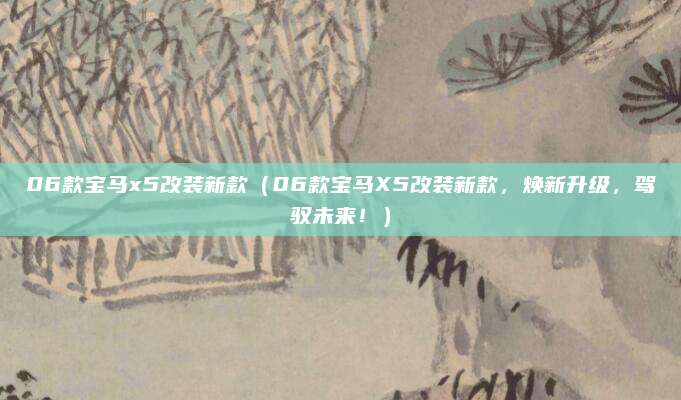 06款宝马x5改装新款（06款宝马X5改装新款，焕新升级，驾驭未来！）