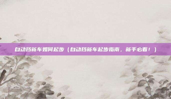 自动挡新车如何起步(自动挡新车起步指南,新手必看!)