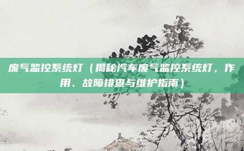 废气监控系统灯（揭秘汽车废气监控系统灯，作用、故障排查与维护指南）