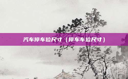汽车停车位尺寸(停车车位尺寸)