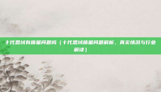十代思域有质量问题吗（十代思域质量问题解析，真实情况与行业解读）