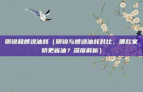 明锐和朗逸油耗（明锐与朗逸油耗对比，哪款家轿更省油？深度解析）