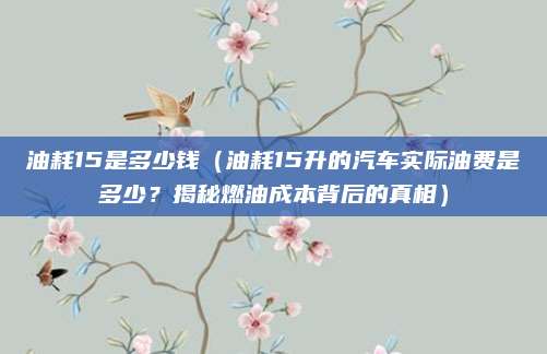 油耗15是多少钱(油耗15升的汽车实际油费是多少?揭秘燃油成本背后的真相)