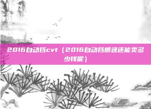 2016自动挡cvt(2016自动挡朗逸还能卖多少钱呢)