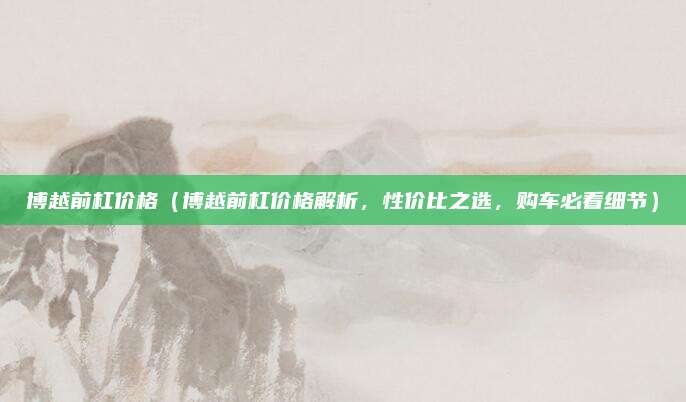 博越前杠价格(博越前杠价格解析,性价比之选,购车必看细节)