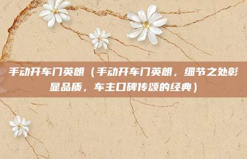 手动开车门英朗(手动开车门英朗,细节之处彰显品质,车主口碑传颂的经典)