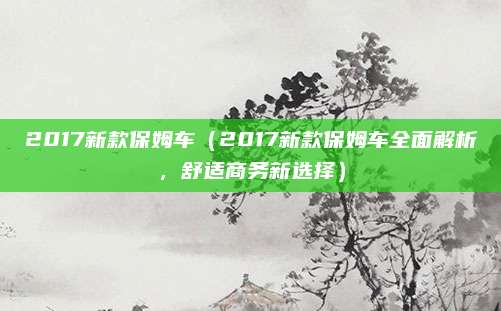 2017新款保姆车(2017新款保姆车全面解析,舒适商务新选择)
