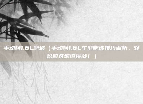 手动档1.6L爬坡（手动档1.6L车型爬坡技巧解析，轻松应对坡道挑战！）