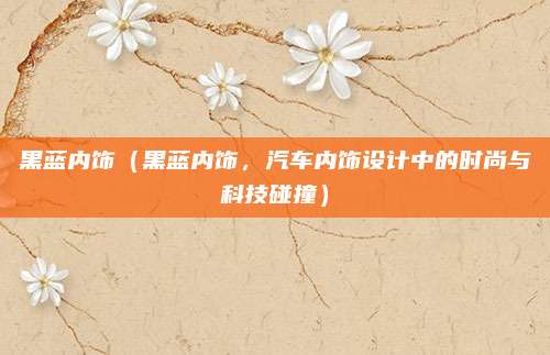黑蓝内饰（黑蓝内饰，汽车内饰设计中的时尚与科技碰撞）