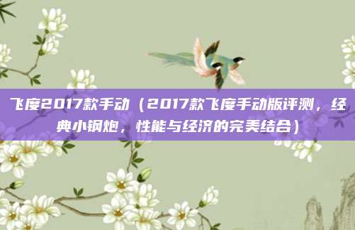 飞度2017款手动(2017款飞度手动版评测,经典小钢炮,性能与经济的完美结合)