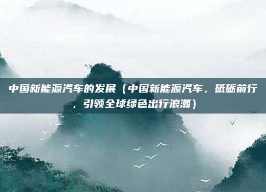 中国新能源汽车的发展(中国新能源汽车,砥砺前行,引领全球绿色出行浪潮)