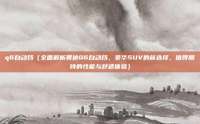 q6自动挡（全面解析奥迪Q6自动挡，豪华SUV的新选择，值得期待的性能与舒适体验）