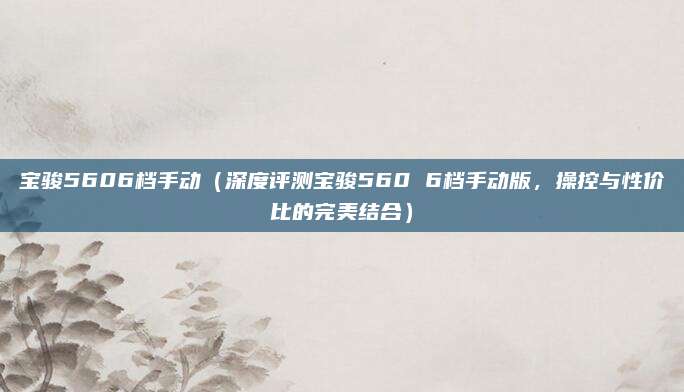宝骏5606档手动(深度评测宝骏560 6档手动版,操控与性价比的完美结合)