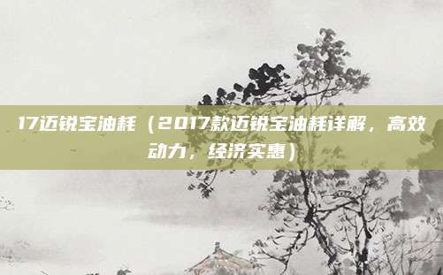 17迈锐宝油耗（2017款迈锐宝油耗详解，高效动力，经济实惠）