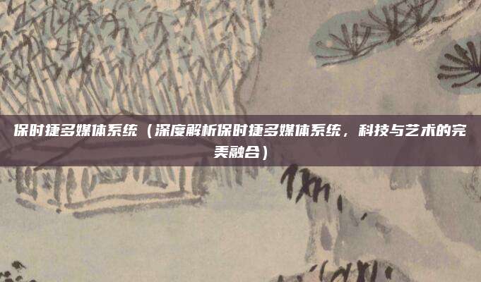 保时捷多媒体系统（深度解析保时捷多媒体系统，科技与艺术的完美融合）