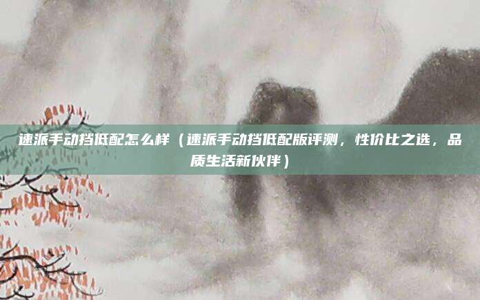 速派手动挡低配怎么样（速派手动挡低配版评测，性价比之选，品质生活新伙伴）