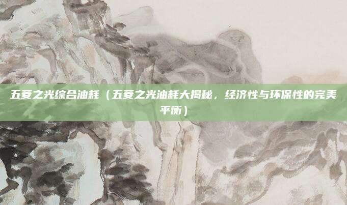 五菱之光综合油耗（五菱之光油耗大揭秘，经济性与环保性的完美平衡）