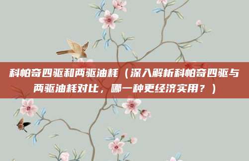 科帕奇四驱和两驱油耗(深入解析科帕奇四驱与两驱油耗对比,哪一种更经济实用?)