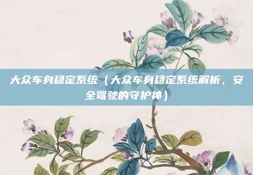 大众车身稳定系统(大众车身稳定系统解析,安全驾驶的守护神)