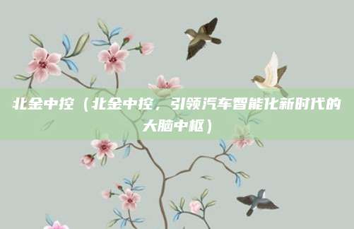 北金中控(北金中控,引领汽车智能化新时代的大脑中枢)