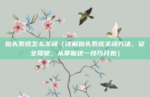 抬头系统怎么关闭(详解抬头系统关闭方法,安全驾驶,从掌握这一技巧开始)