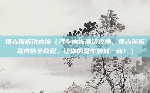 福克斯拆洗内饰(汽车内饰清洁攻略,福克斯拆洗内饰全教程,让你的爱车焕然一新!)