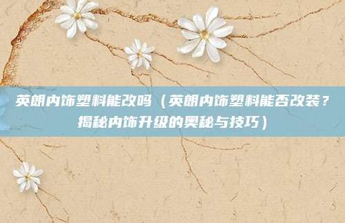 英朗内饰塑料能改吗(英朗内饰塑料能否改装?揭秘内饰升级的奥秘与技巧)
