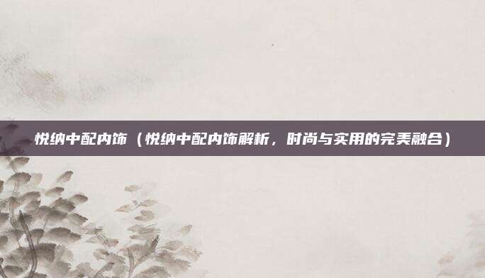 悦纳中配内饰(悦纳中配内饰解析,时尚与实用的完美融合)