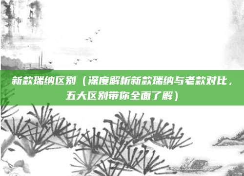 新款瑞纳区别(深度解析新款瑞纳与老款对比,五大区别带你全面了解)
